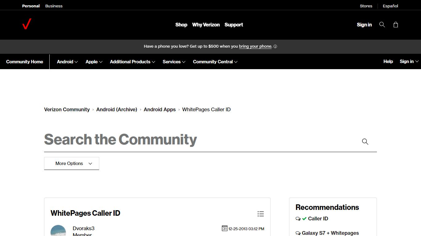 WhitePages Caller ID - Verizon Community